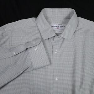 Mizzen + Main Shirt Mens 2XL Trim Fit Gray Spinnaker Collection Button‎ Up USA